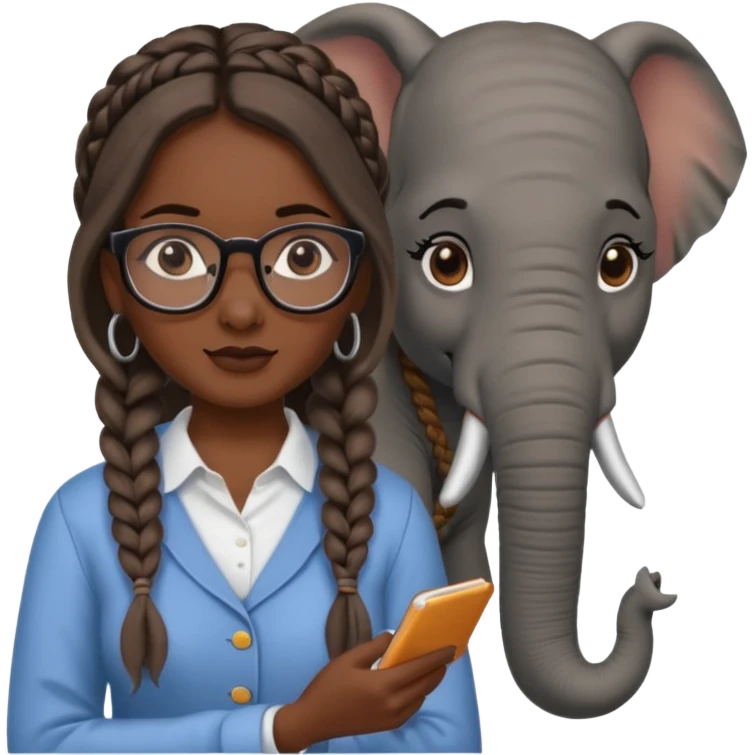 a woman elephant teaching emoji