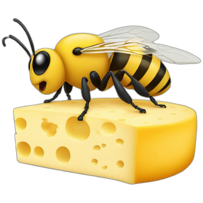 Bee made from cheese emoji