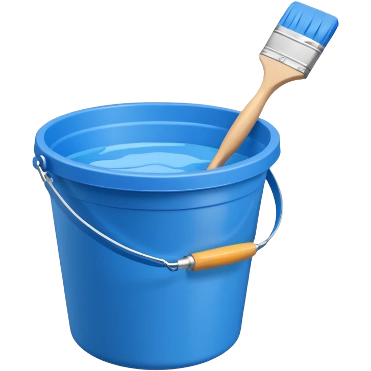 Bucket and brush for cleaning emoji