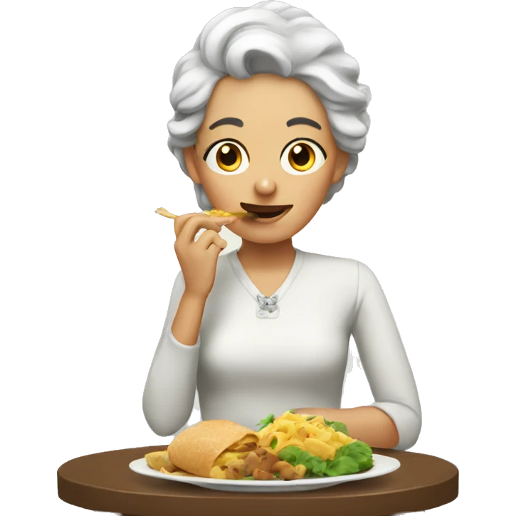Lady eating emoji