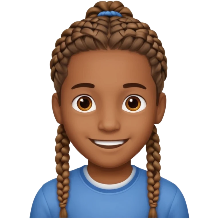Un chico moreno con trenzas emoji