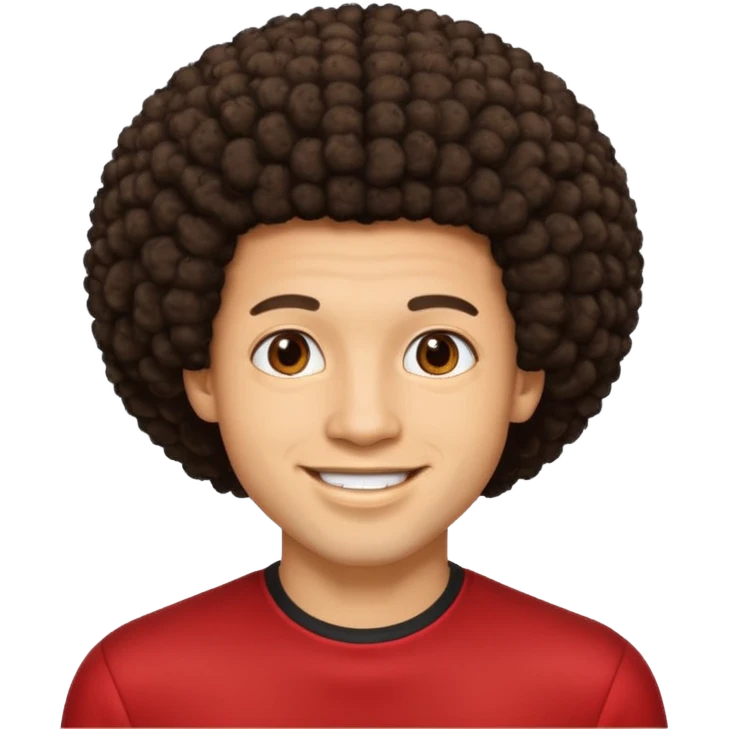 Lightskin man with afro emoji