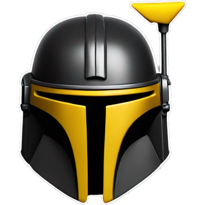 Mandalorian helmet black and yellow with antenna emoji