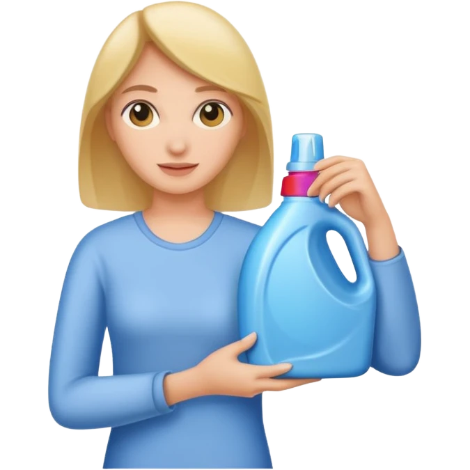 woman holding laundry detergent emoji
