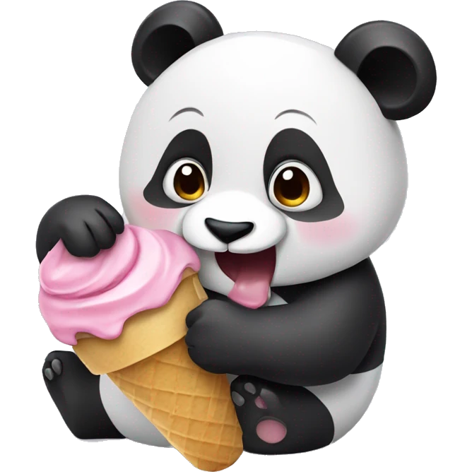 Panda eating ice cream emoji