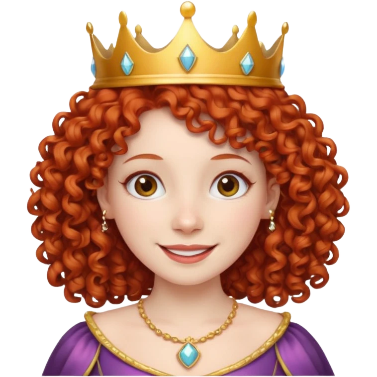 red curly haired princess emoji