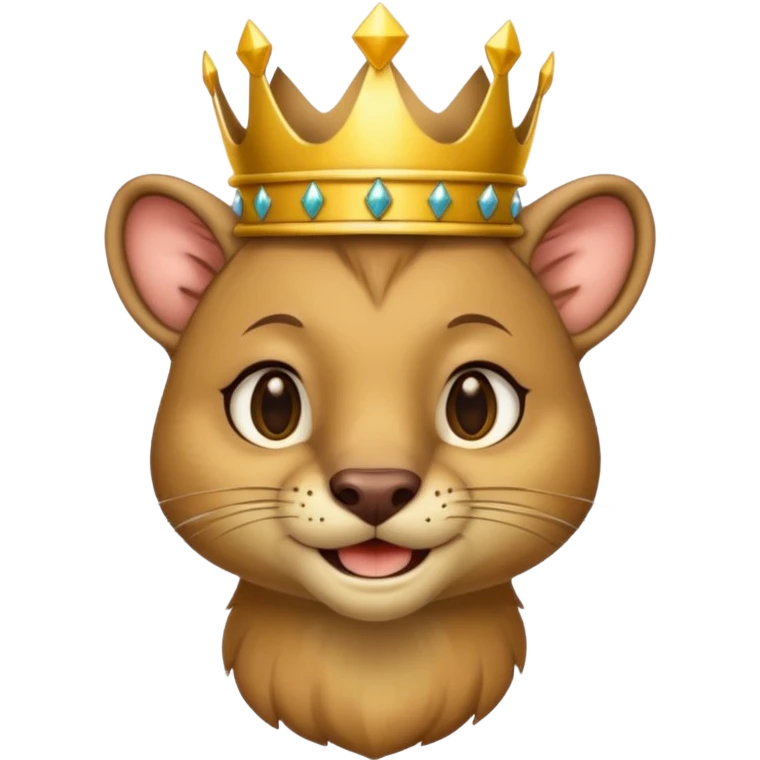 Fossa animal wearing a crown looks arrogantly smiley emoji