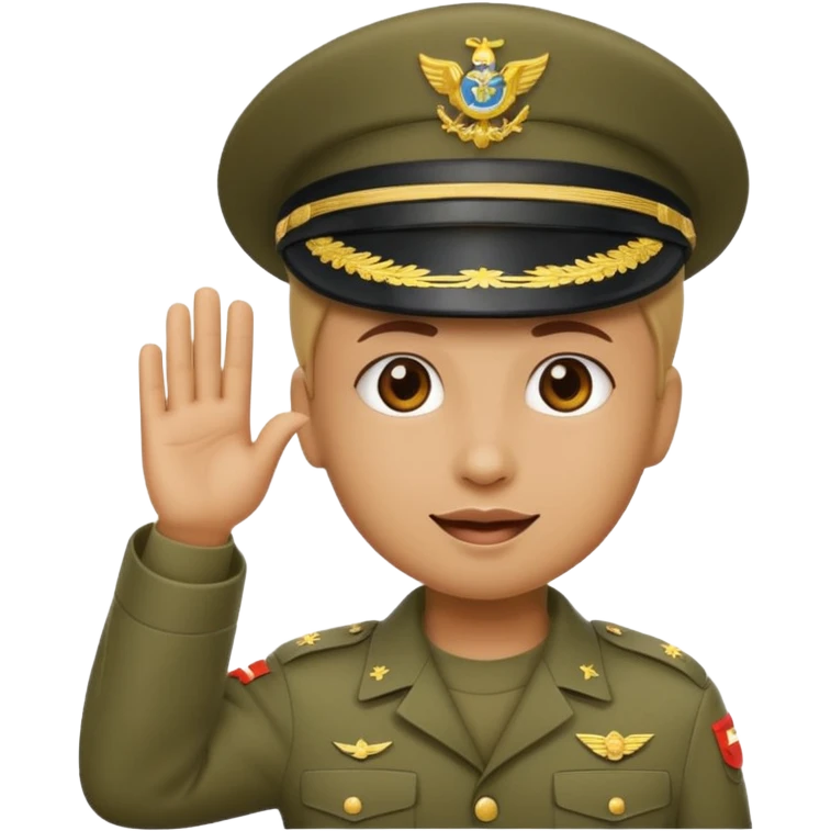 Emoji a la mitad saludo militar emoji