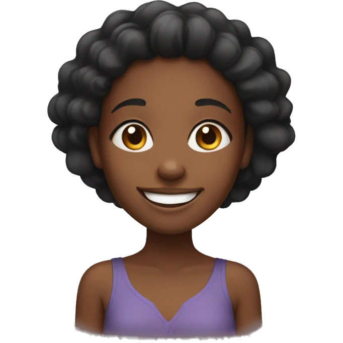 Black Girl in a happy Face emoji