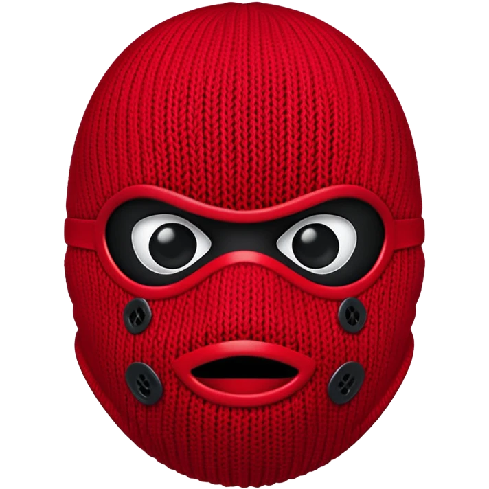 red and black ski mask emoji