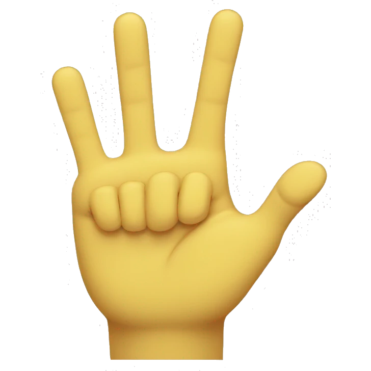 Yellow emoji all fingers down index and middle finger together up emoji
