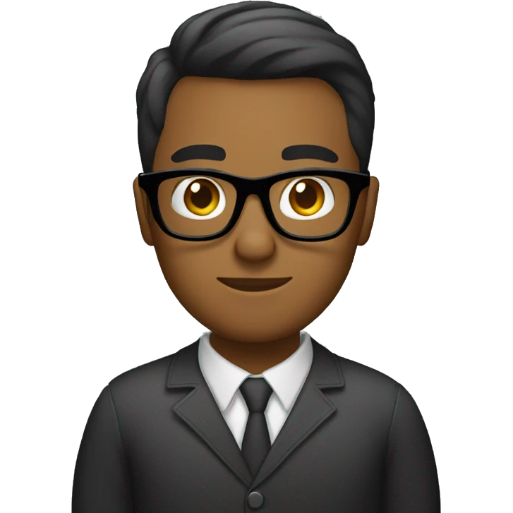 a brown person coding with glasses emoji