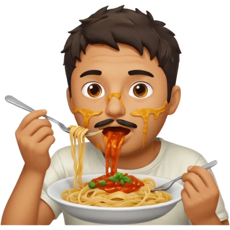 Man eating pasta emoji