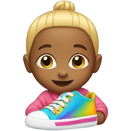 A baby with sneakers  emoji