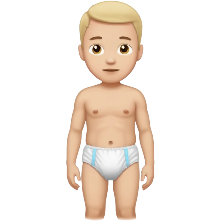 A grown man wearing a diaper emoji