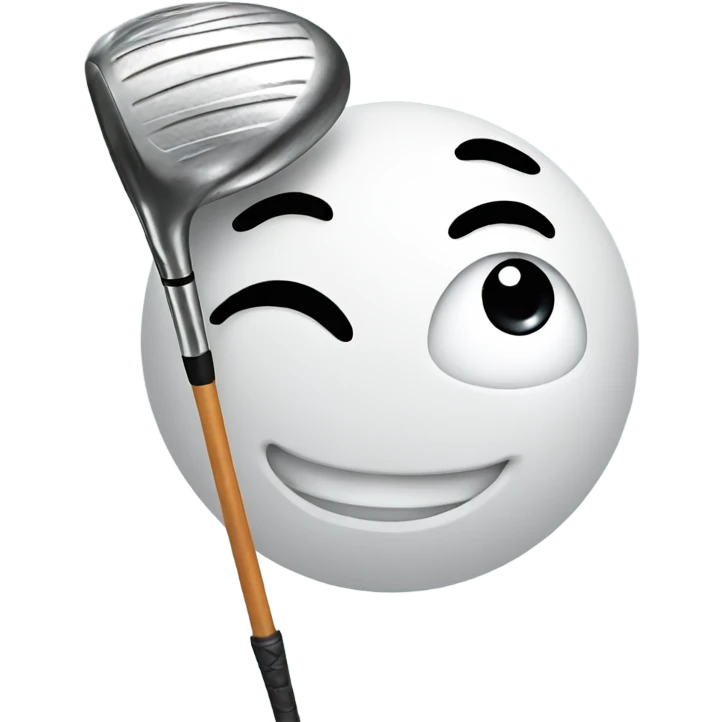 Happy face with golf club emoji