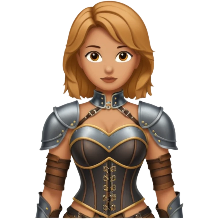 female armor corset leather top emoji