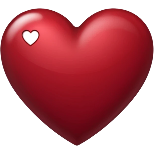 Corazón vinotinto con una m en el centro que se unica emoji