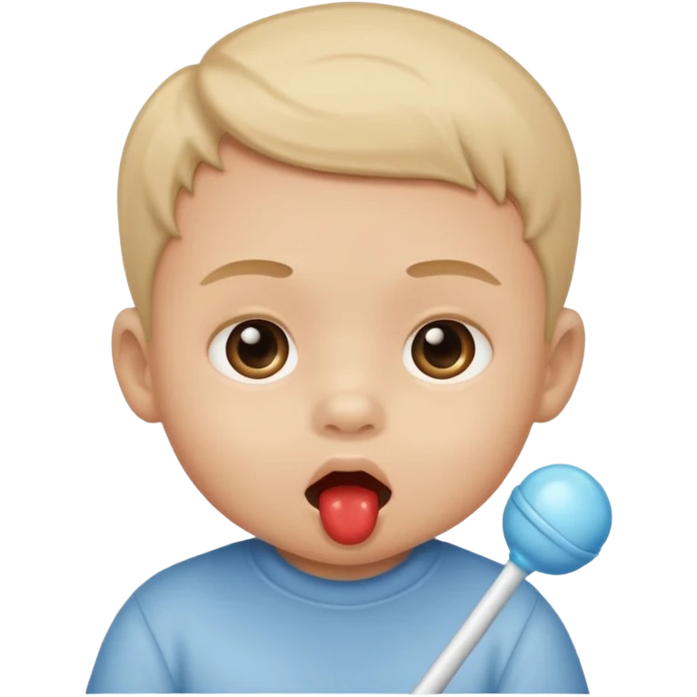 baby boy face with sucker emoji