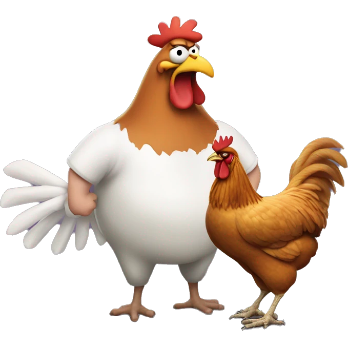 Peter griffin fighting a giant chicken  emoji
