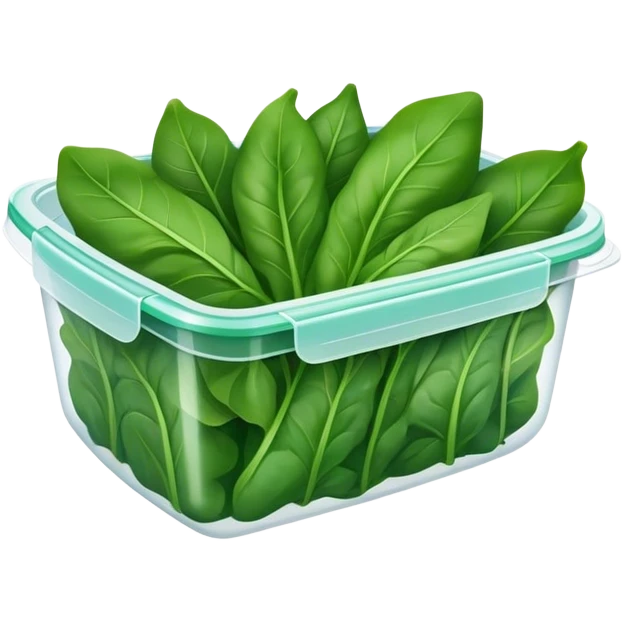 spinach in plastic container emoji