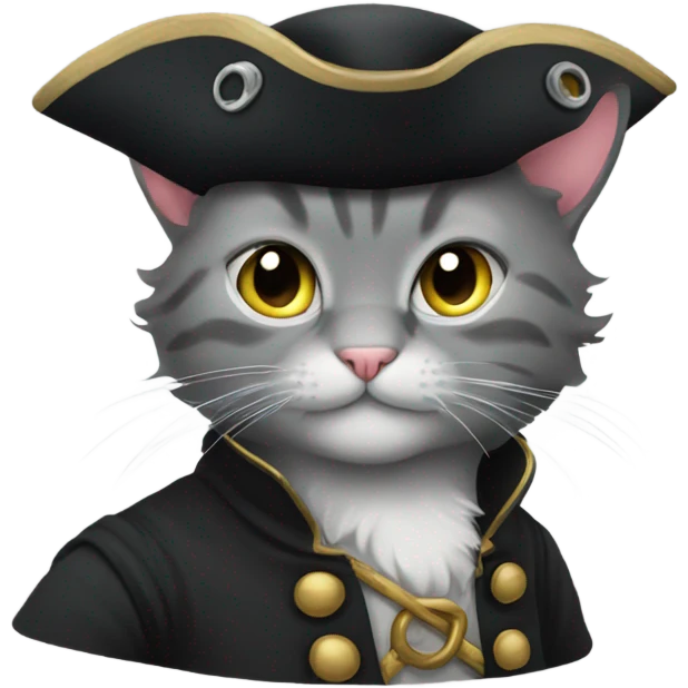 pirate gray cat emoji