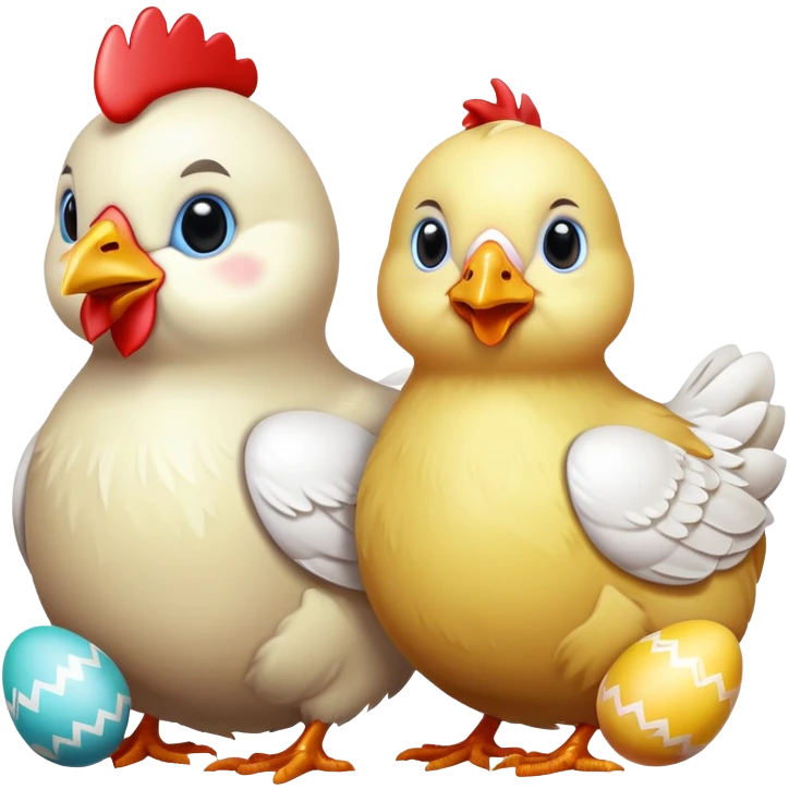 Norwegian style Easter chickens with eggs emoji