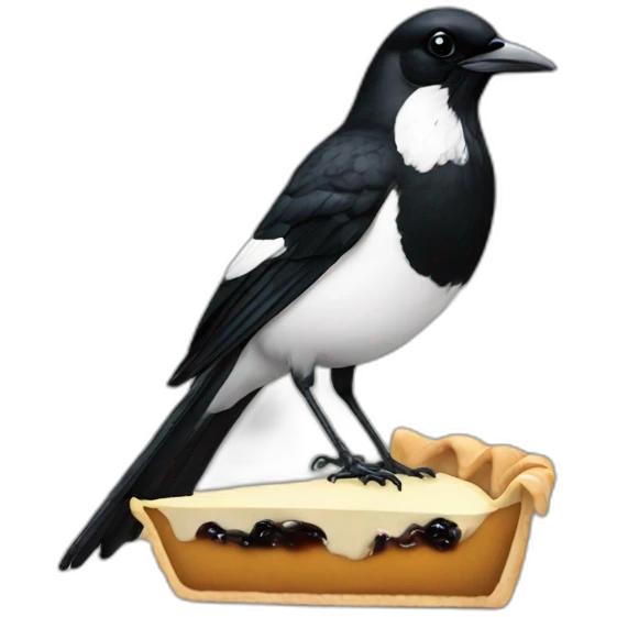 magpie on a pie emoji