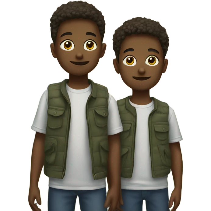 outdoor portrait of boy and boy emoji