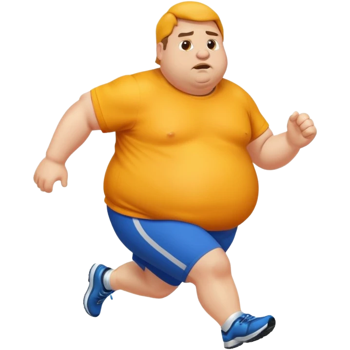Fat man running emoji