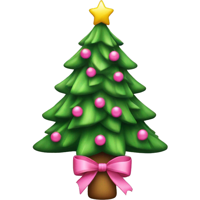 Christmas tree with pink bows decoration  emoji