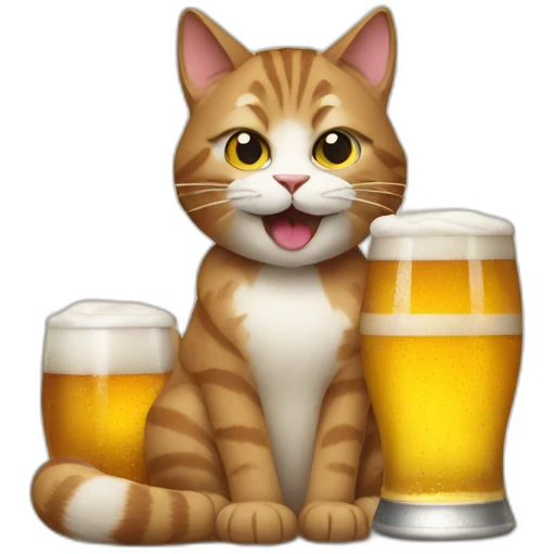 Cats with beers emoji