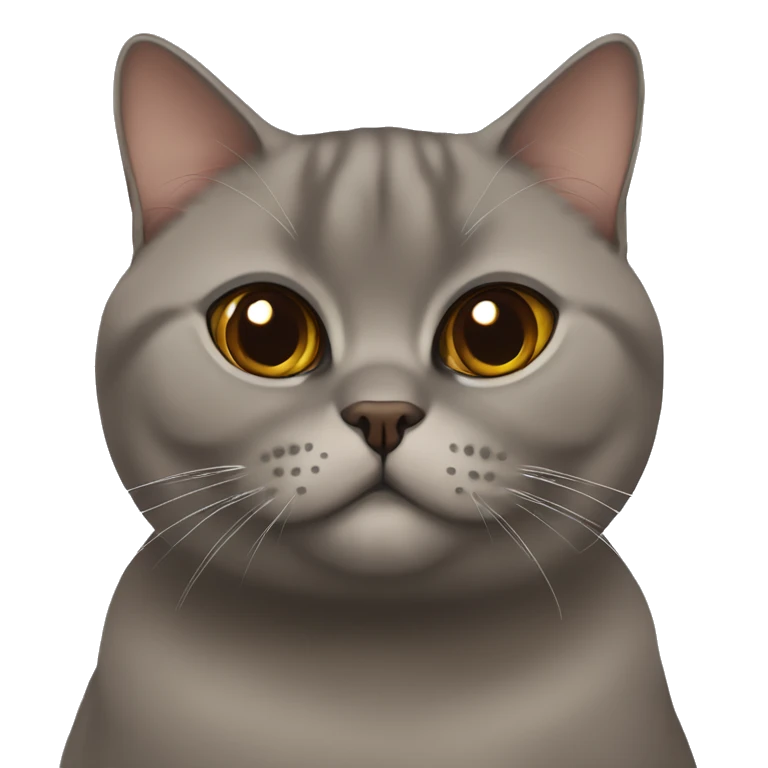 Brown british shorthair with Brown eyes sitting  emoji