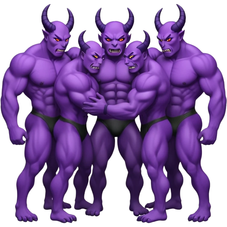 purple demons grabbing each others butt cheeks   emoji