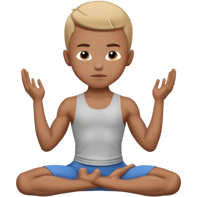 warrior yoga pose boy emoji