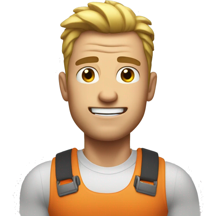 Pumped up white guy emoji