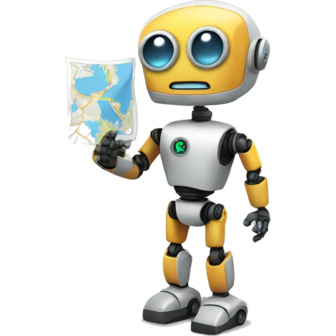 Robot with map in his hand emoji