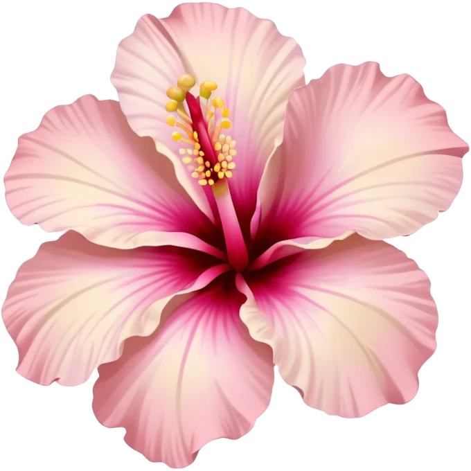 un jolie hibiscus au couleur rose et beige pastel emoji