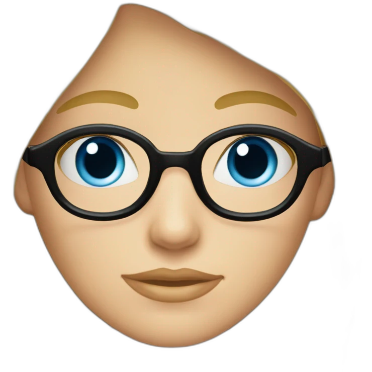 Fille bonde yeux bleu lunette emoji