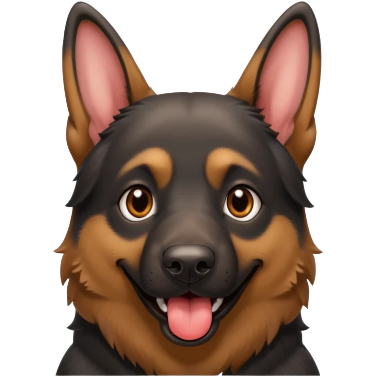 cartoon style dark German Shepherd dog with longer tongue hanging out  emoji