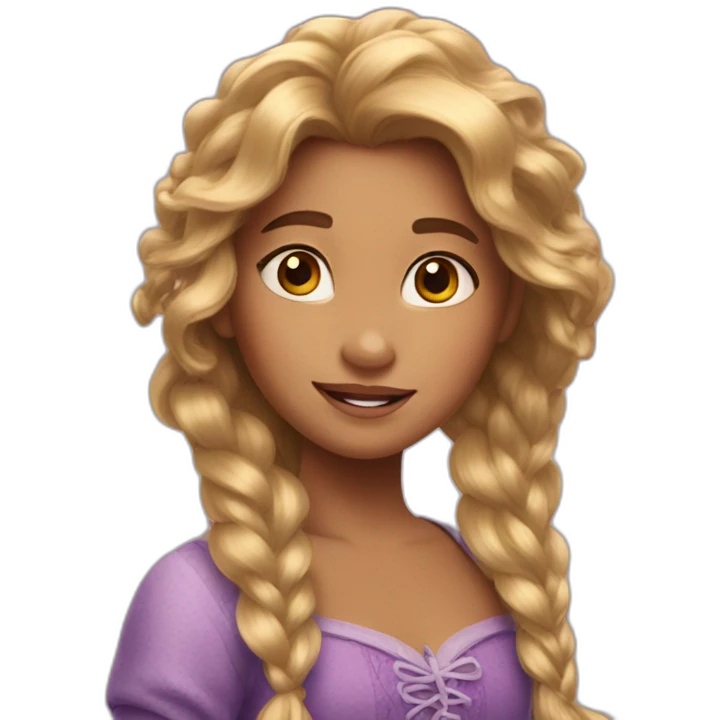a girl with rapunzel hair emoji