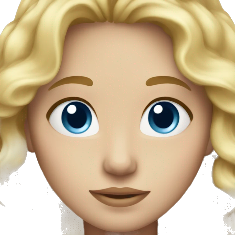 Girl blond wavy hair blue eyes  emoji