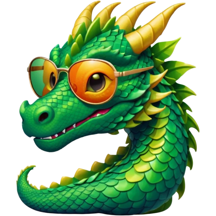 colorful dragon wearing sunglasses emoji