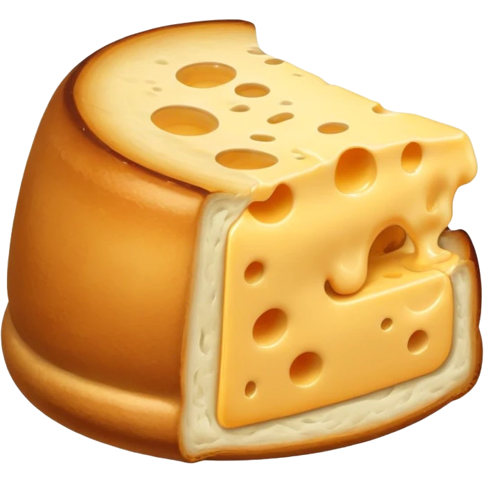 poğaça with a visible cheese filling, cute and inviting emoji