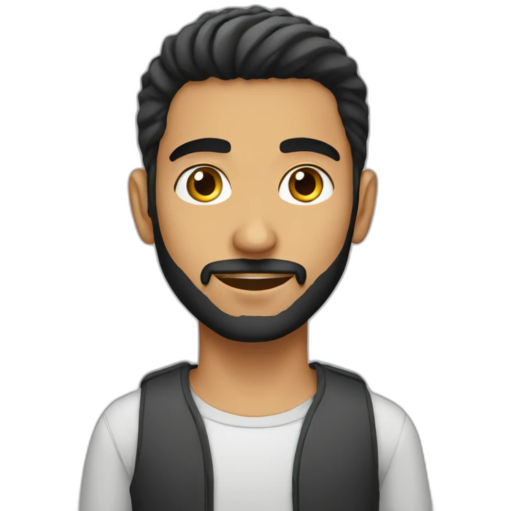 Young Arab man with short pointy beard emoji