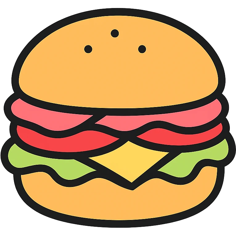 Round sandwich, color outline style emoji