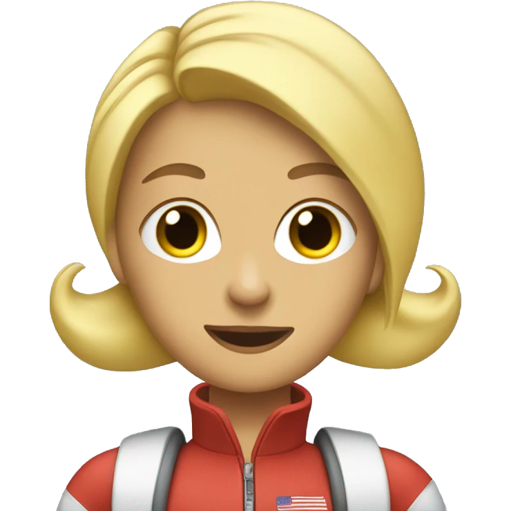 blonde with two ponytails on a rocket emoji