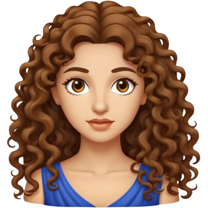 attractive Greek woman with long curly hair and light skin emoji