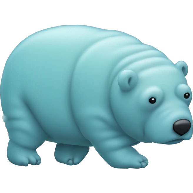 A cartoonish, light blue water bear (tardigrade) with a slightly rounded and plump body. emoji