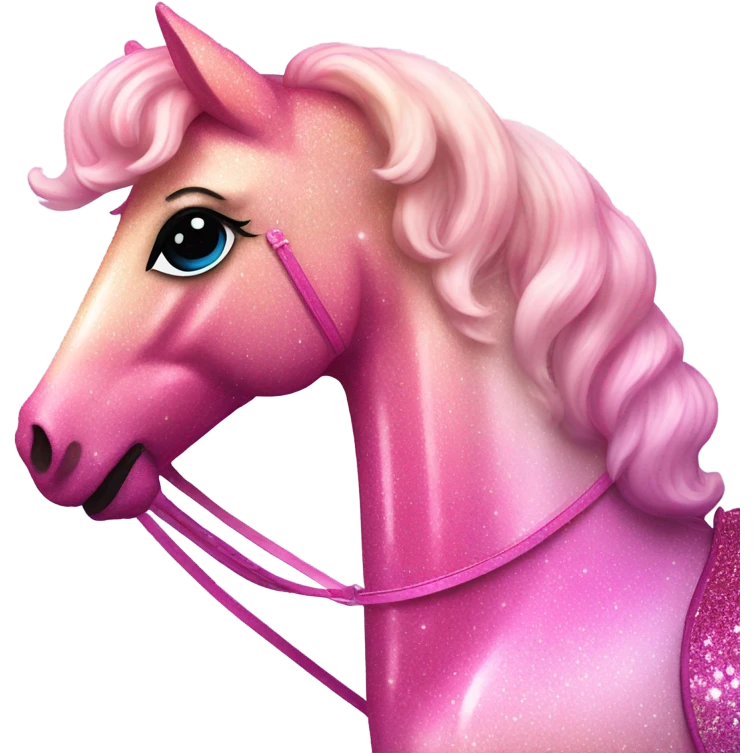 Pink ombre carousel horse with glitter  emoji